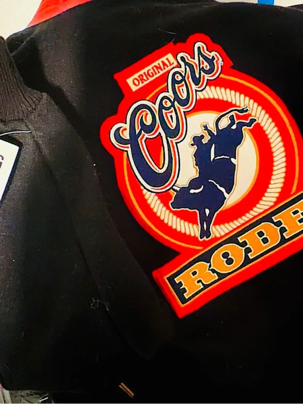 Coors Rodeo Black & Red Varsity Bomber Jacket